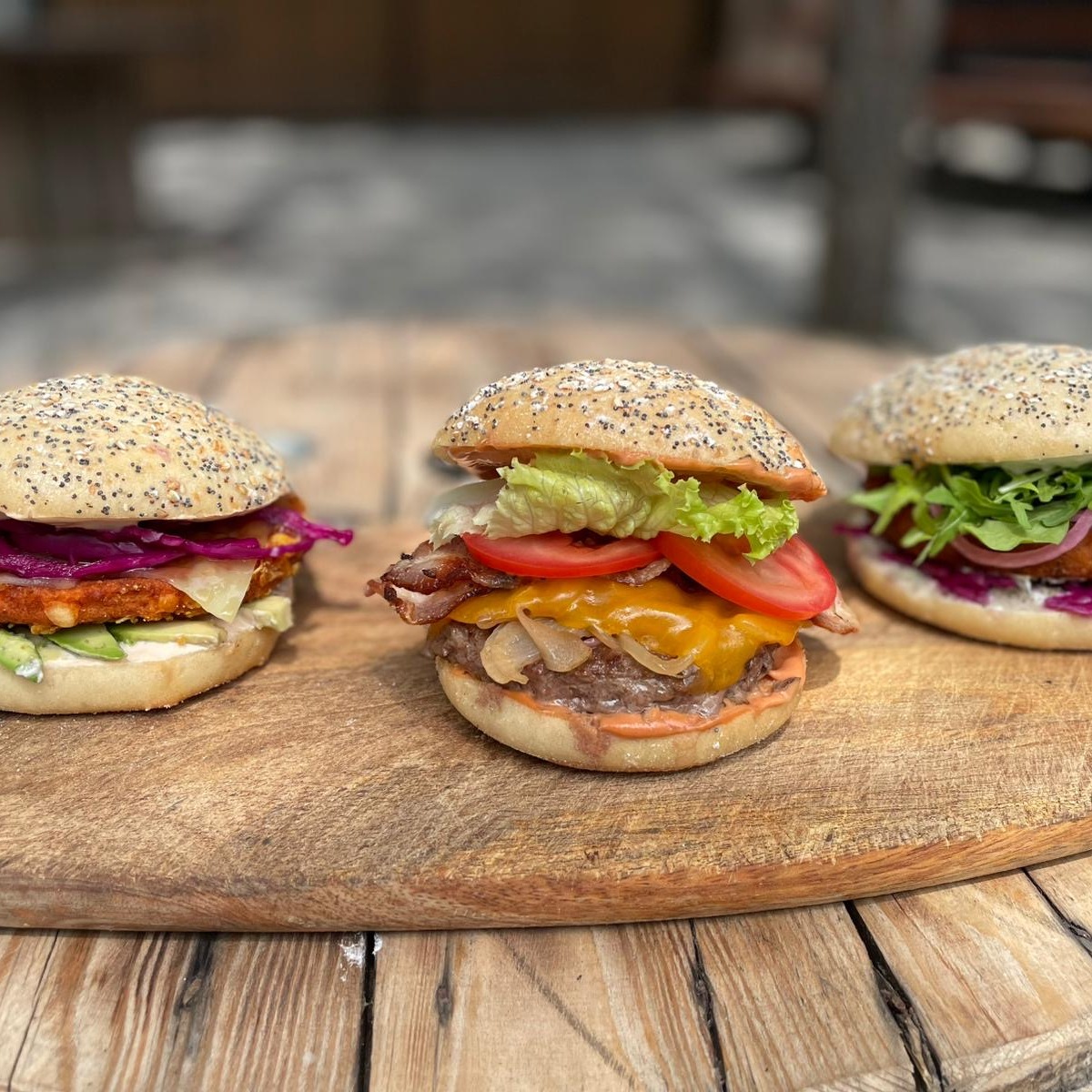 Trio de burger sur plancha