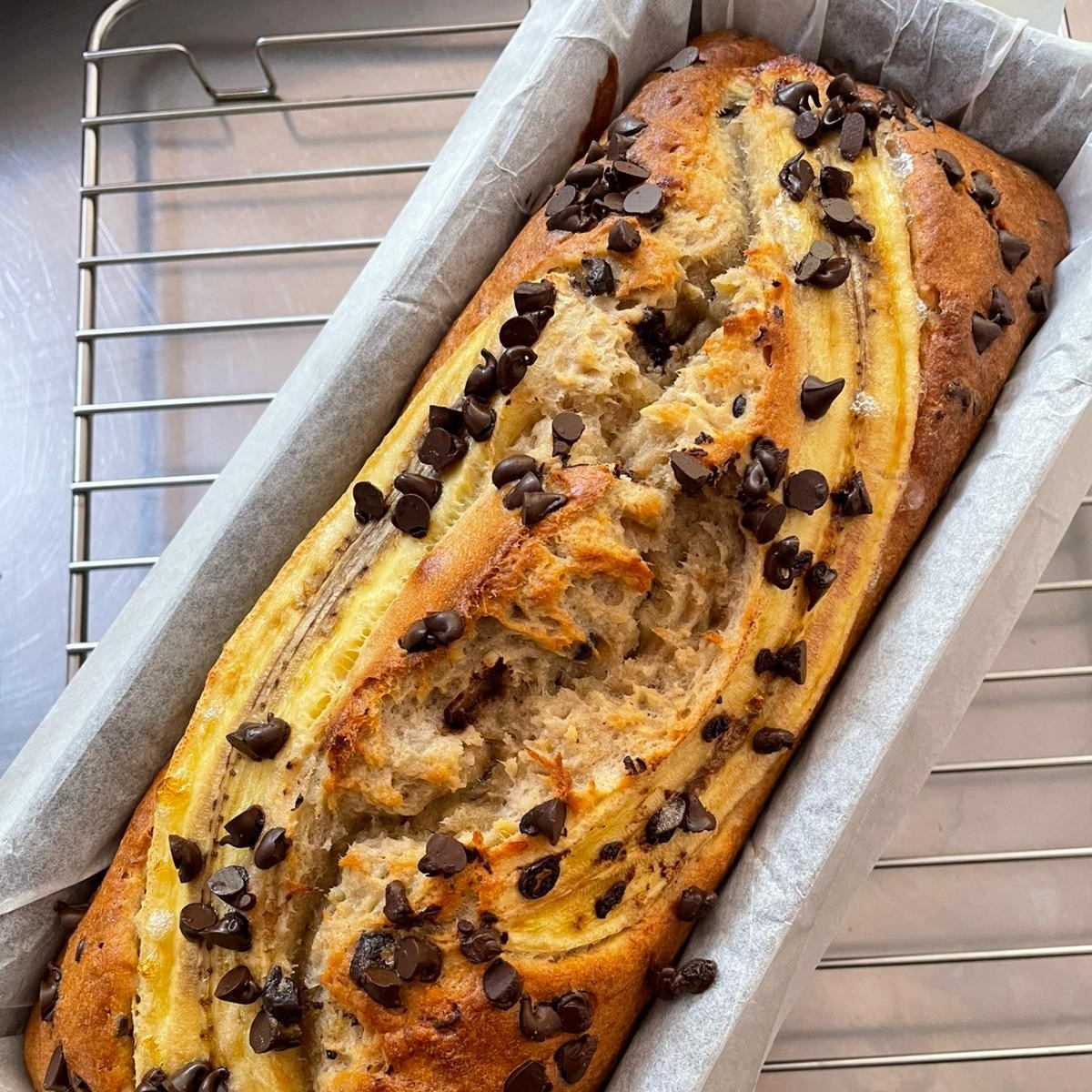 Cake et pépites de chocolat